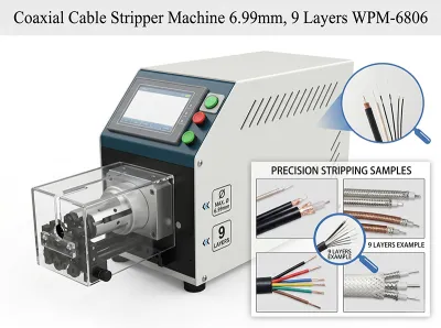 Automatisk Koaxialkabelavtagningsmaskin WPM-6806 - Koaxialkabelstripper