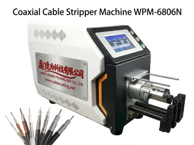 Halvautomatisk servomotor koaxialkabelavtagningsmaskin WPM-6806N
