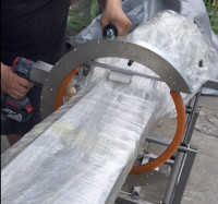 Powered Handhållen Orbital Wrapper | Bärbar Stretch Film Maskin for Pipes, Lumber & Long Products HROW-450