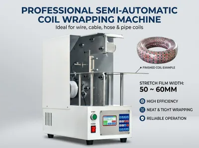 Halvautomatisk kabelinpackningsmaskin för effektiv förpackning WPM-120X