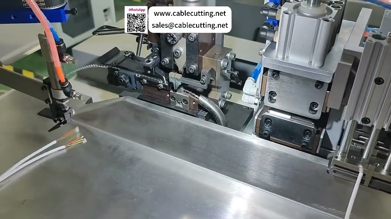 Flerkärnig kabelskalnings- & terminalkrimpningsmaskin  Automatisk sortering, kapning, skalning & krimpning