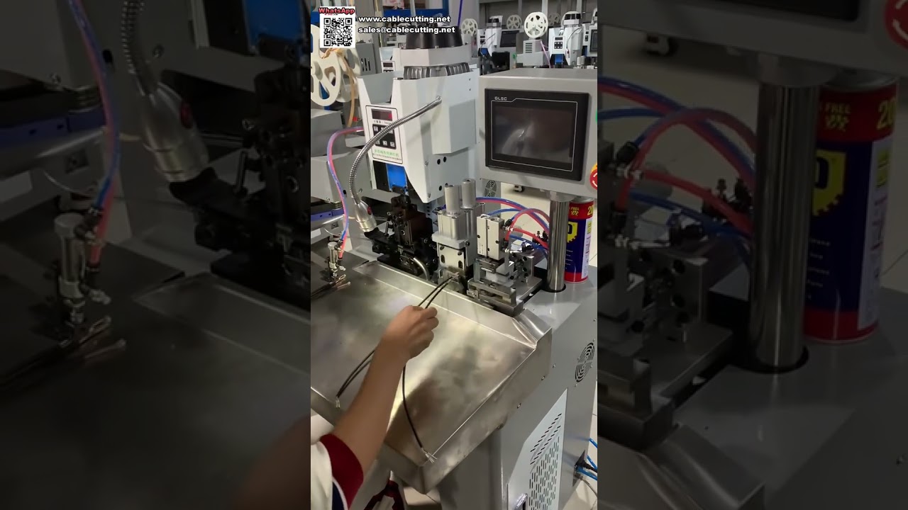 Precisionsmaskin för avskalning och terminalkrimpning av flerkärniga ledningar för solid pressning